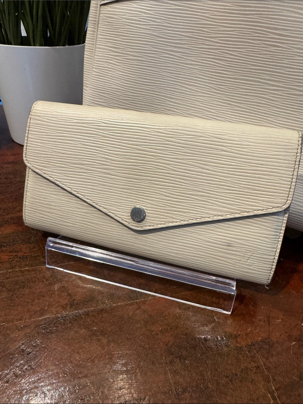 Louis Vuitton Cream Epi Leather Snap Wallet